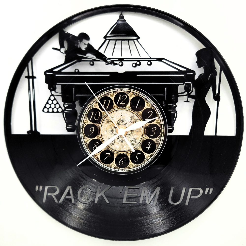 BILLARDS vinyl record clock